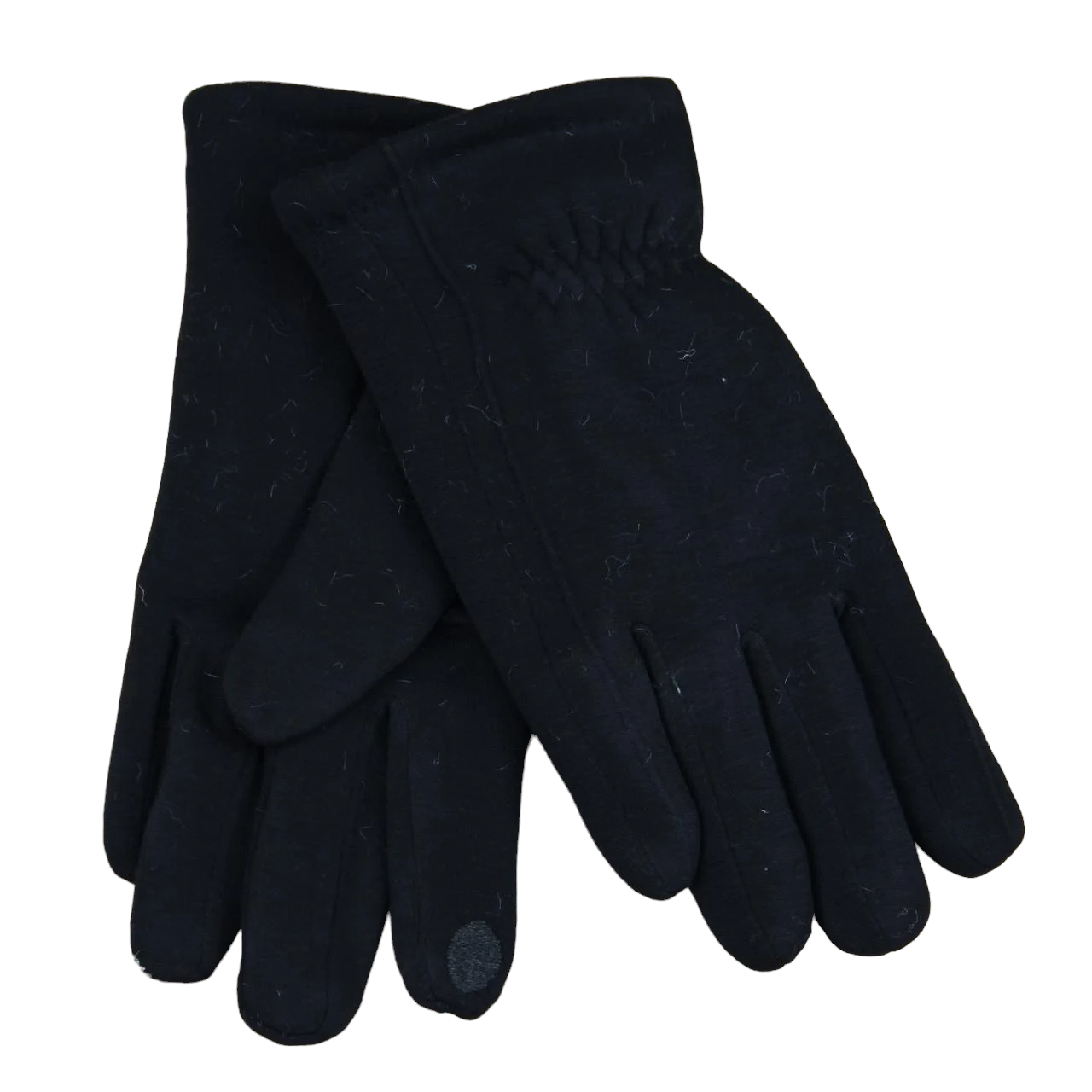 Перчатки мужские трикотажные на меху кролика с резиновой вставкой L-XL Черный (34139)