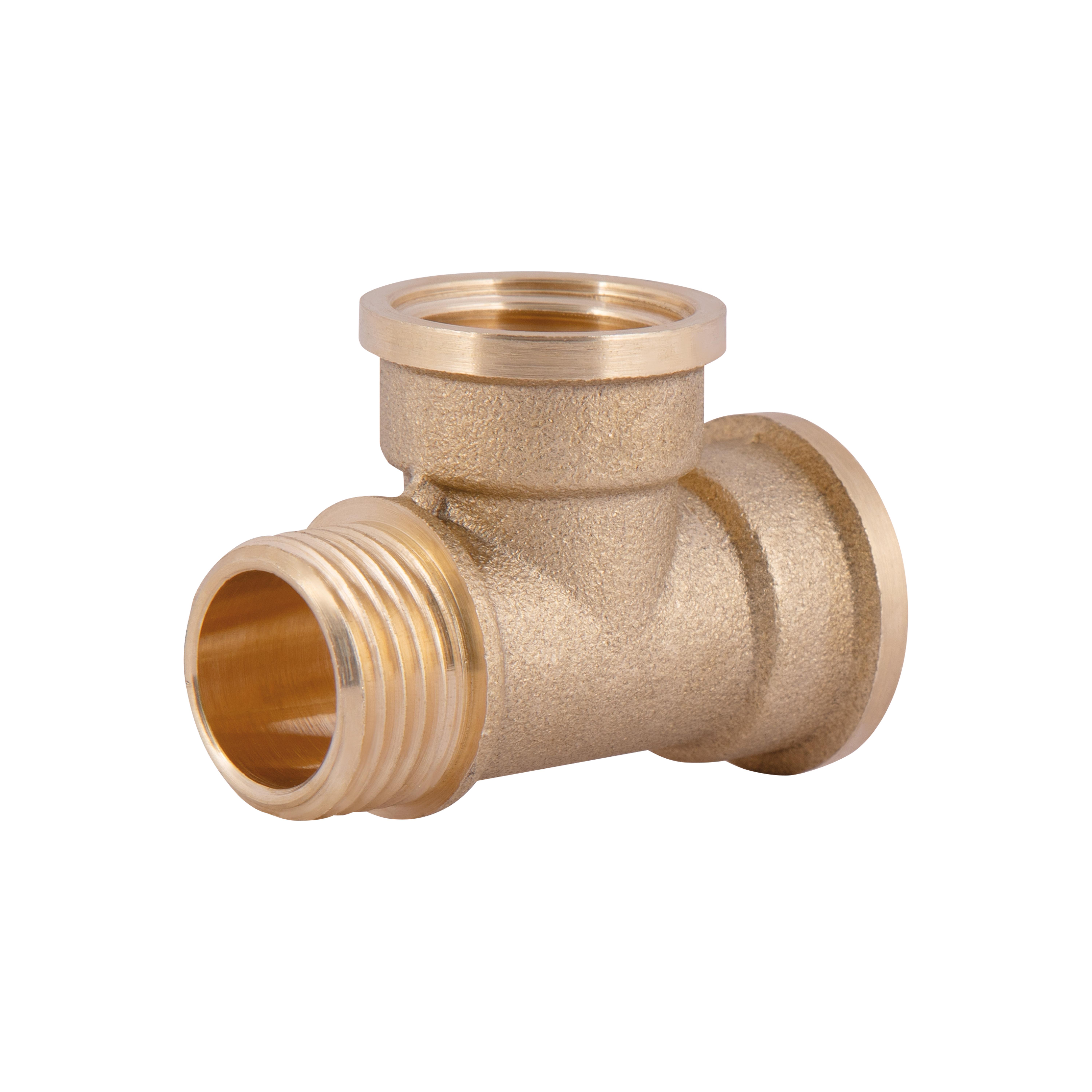 Тройник латунный Thermo Alliance Standart 1/2" ВВЗ Желтый (SD41315)