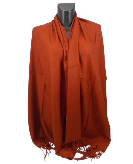 Палантин кашеміровий однотонний Cashmere 39 Теракота (1547600123)