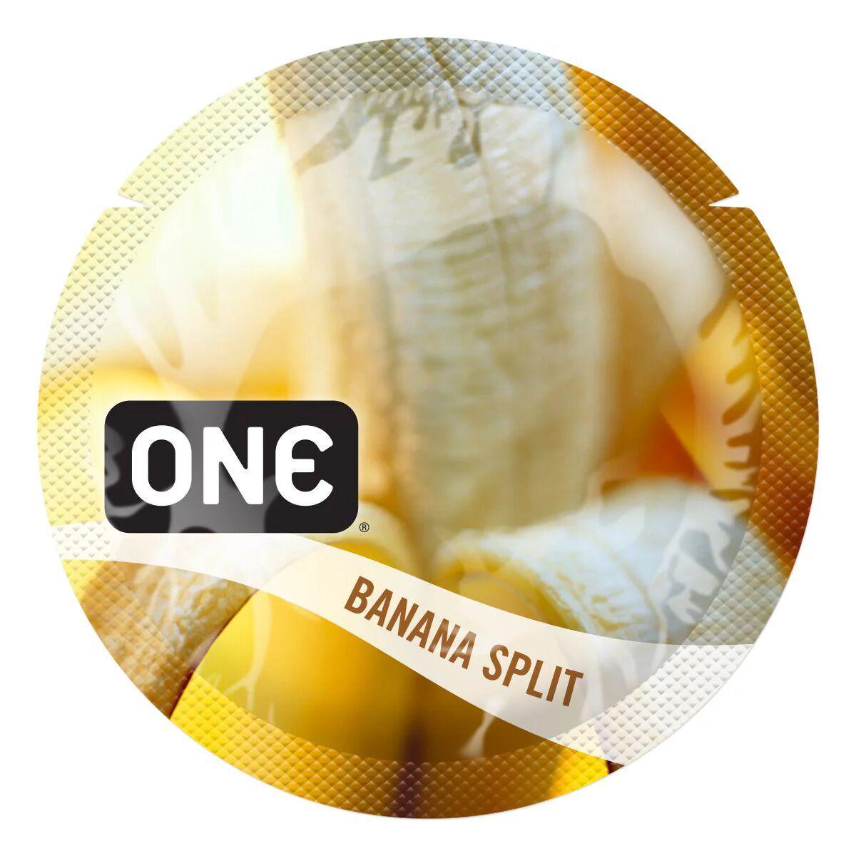 Презерватив ароматизований ONE FlavorWaves Banana Split запах бананового десерту 1 шт. Жовтий (BLS0753)