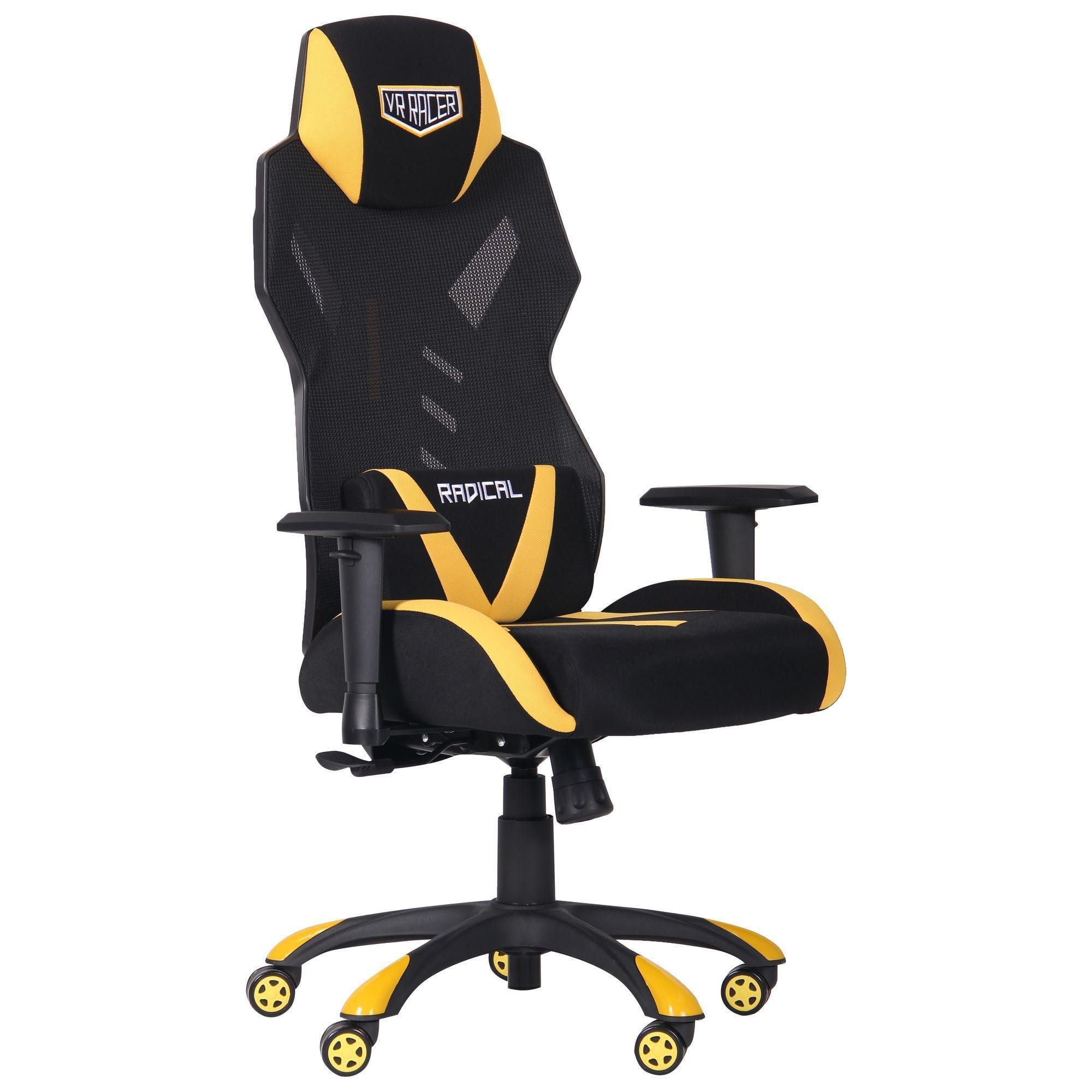 Кресло геймерское AMF Holding VR Racer Radical Wrex 1190+100х680х660 Черный/Желтый