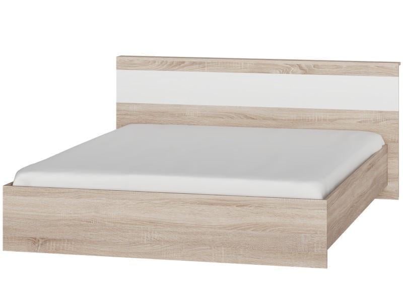 Кровать Эверест Соната-1600 сплошной щит 160x200 см Дуб сонома/Белый (ЕВ20166) - фото 1
