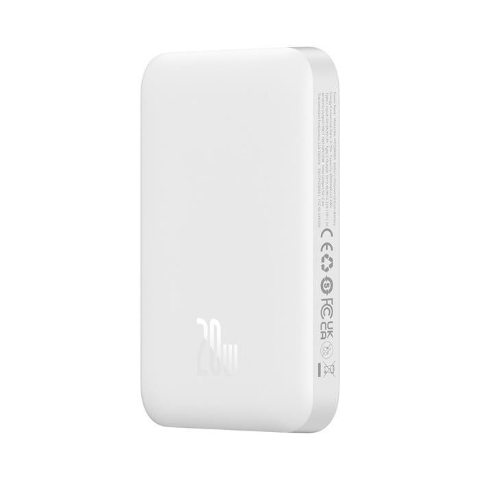 Повербанк BASEUS Magnetic Mini Air Fast Charge 6000mAh 20W с беспроводной зарядкой Qi 15W White (P10059002223-00) - фото 6