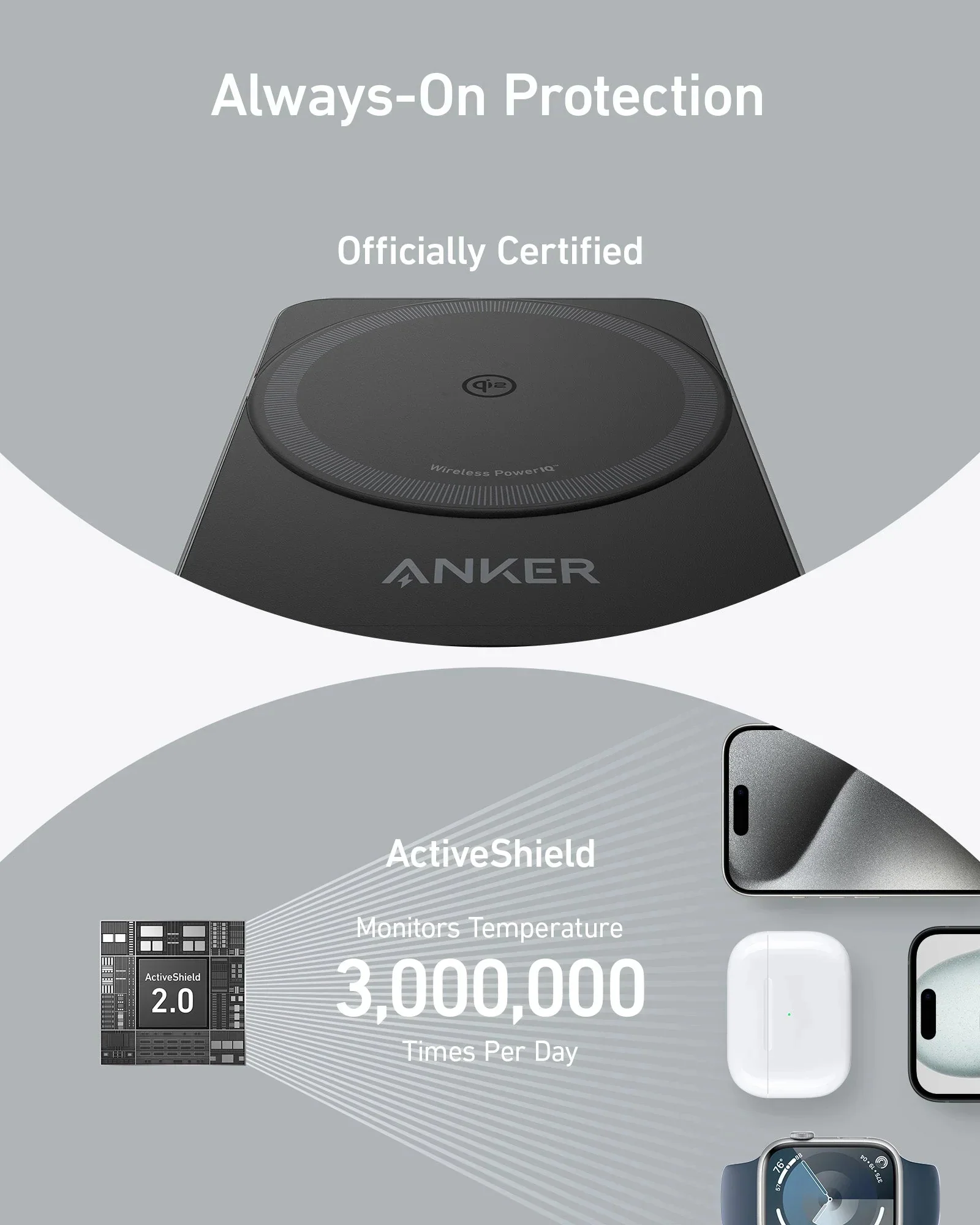 Зарядное устройство для Anker MagGo Wireless Charging Station 15W (2000139) - фото 5