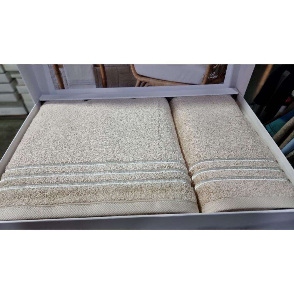 Набор полотенец Tivolyo Home Line bej/k.beyaz 50x100/75x150 см (2000022280586)