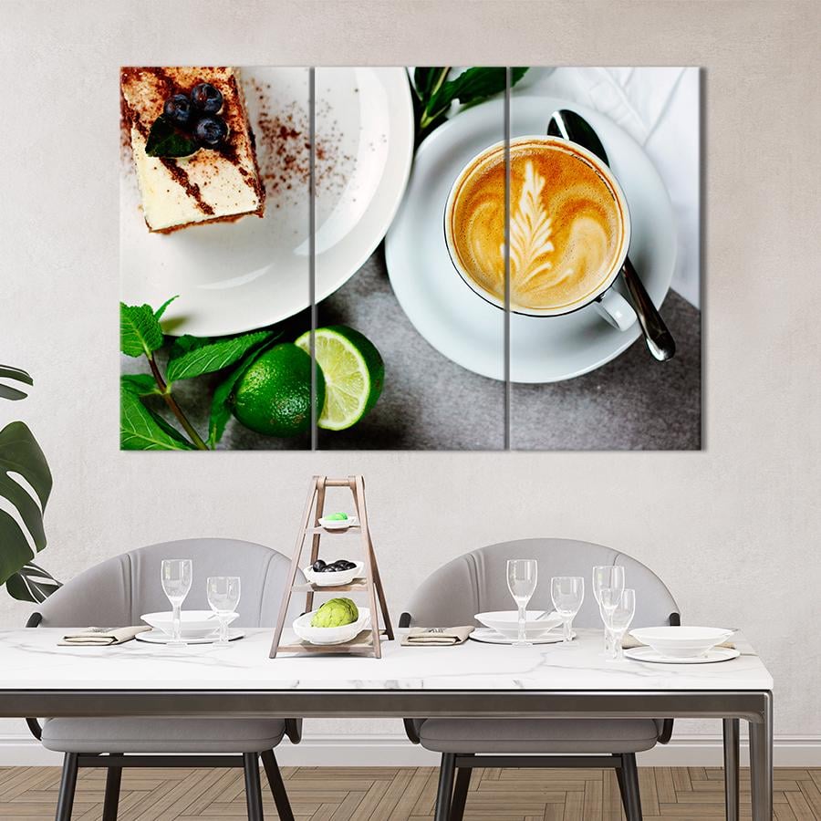 Настенний декор Кофе латте и пирожное 78x48 см (A469-3)