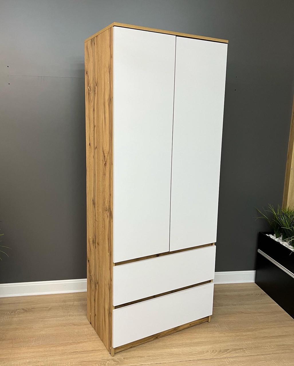 Шафа Кватро 2/2 з полицями 800х1990х470 мм Дуб аппалачі/Німфеа альба