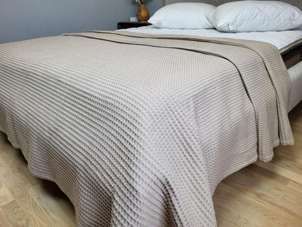 Покрывало Пике Сота 180x220 см Бежевый (11098) - фото 4