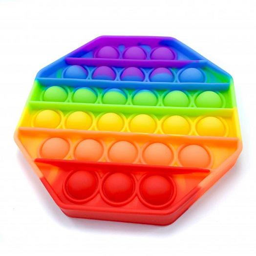 Игрушка антистресс Pop It восьмиугольник Радужный
