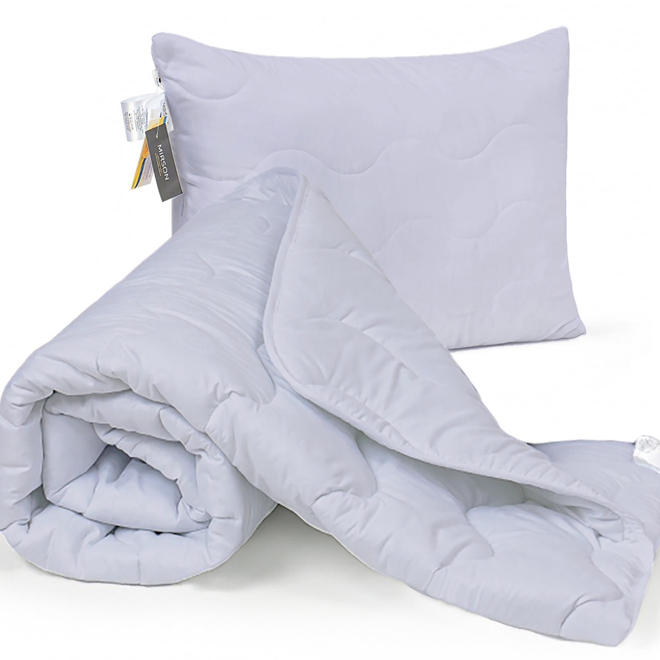 Набор шелковый MirSon №9034 Eco всесезонный Одеяло 155х215 см/подушка средняя 50x70 см Light gray (2200005995808)