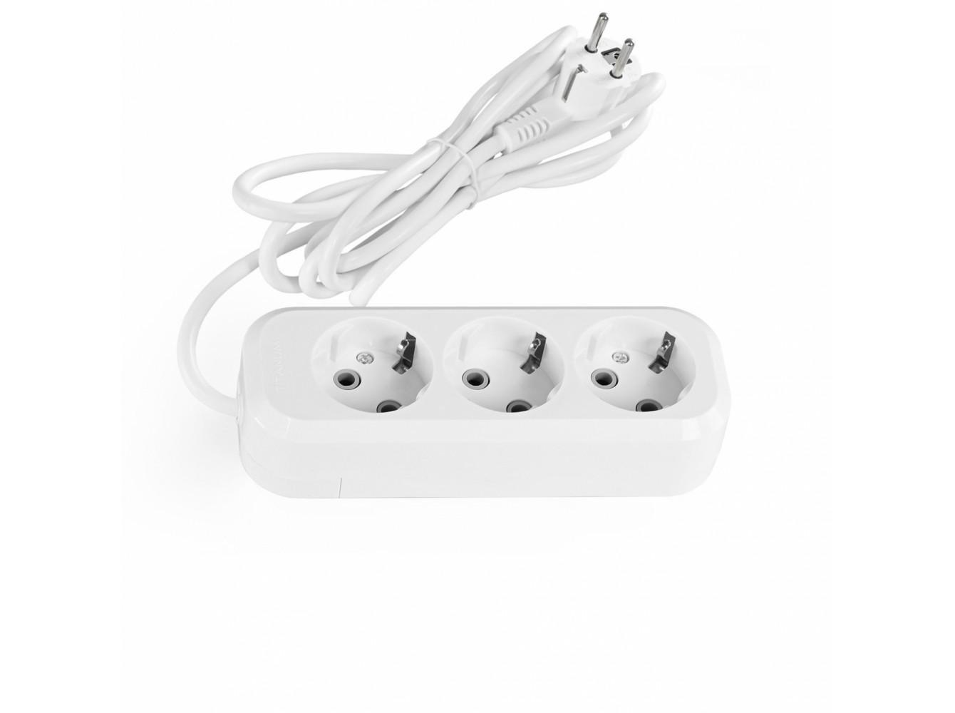 Подовжувач тримісний мережевий TITANUM STANDARD з заземленням 3x1,5 мм2 3 м Білий (27848512) Подовжувач тримісний мережевий TITANUM STANDARD з заземленням 3x1,5 мм2 3 м Білий (27848512)