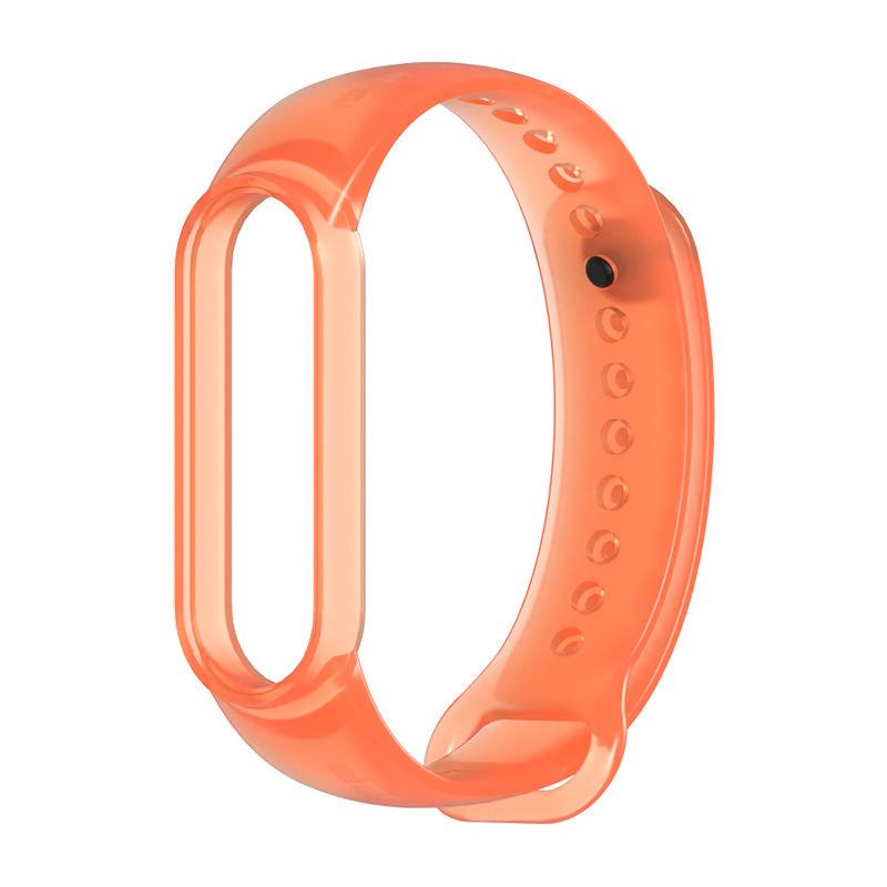 Ремешок для смарт-браслетов MiJobs силиконовый для Xiaomi Mi Band 5/6 Оранжевый полупрозрачный (1434P)