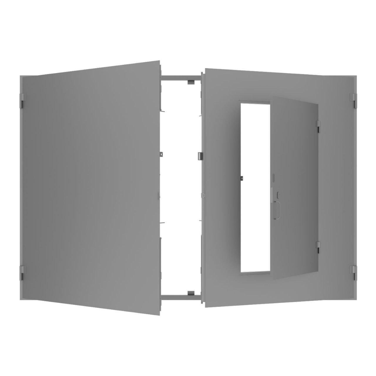 Ворота для гаража металлические антивандальные с калиткой 2900х2000 мм ВРТКУ-01 Серый (1934577327/К0163)