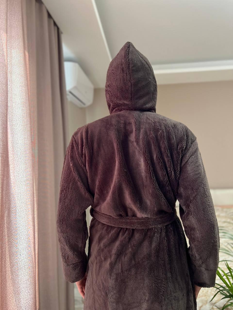 Халат мужской махровый на запах 3XL Коричневый (Д-Al-male-halat-004-04) - фото 4 Халат мужской махровый на запах 3XL Коричневый (Д-Al-male-halat-004-04) - фото 4