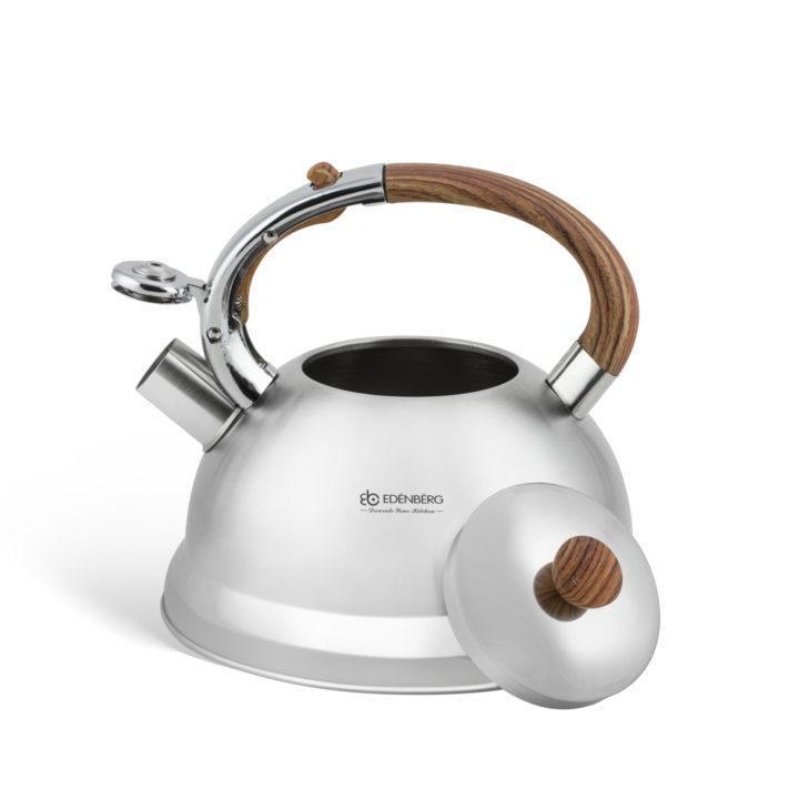 Чайник зі свистком для індукційної плити Edenberg EB-2446 3л з нержавіючої сталі Коричневий (2530556648) - фото 5
