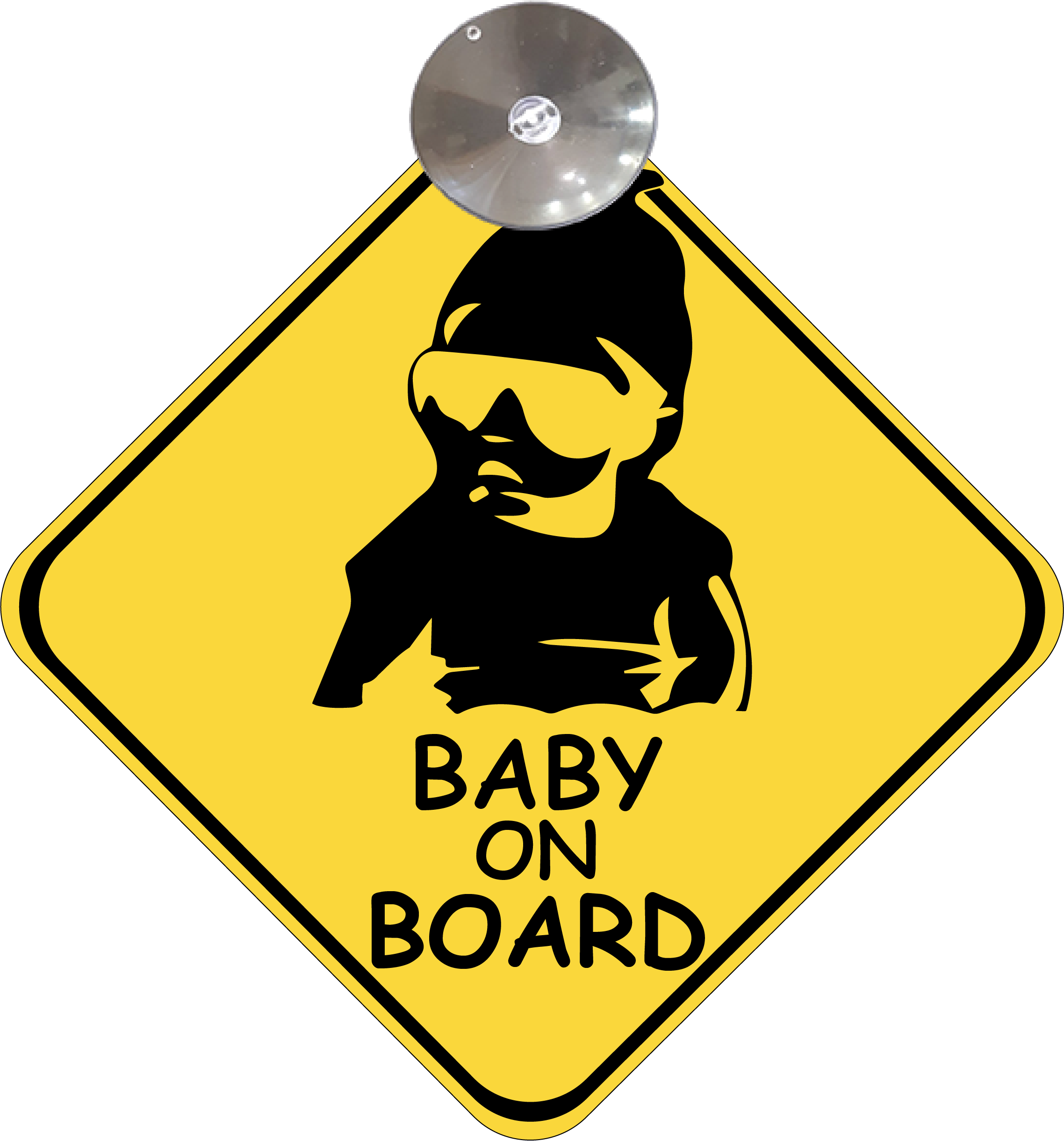 Знак на авто Baby on board Модный на присоске