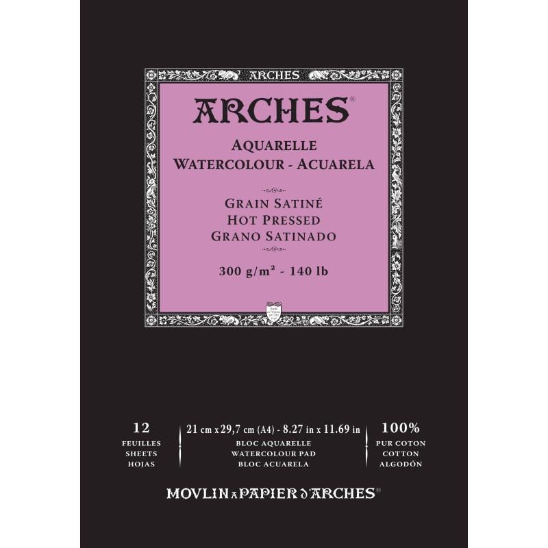 Альбом для акварели Arches Hot Pressed хлопок 300 г/кв. м 12 л. А4 Природный белый (1795096)