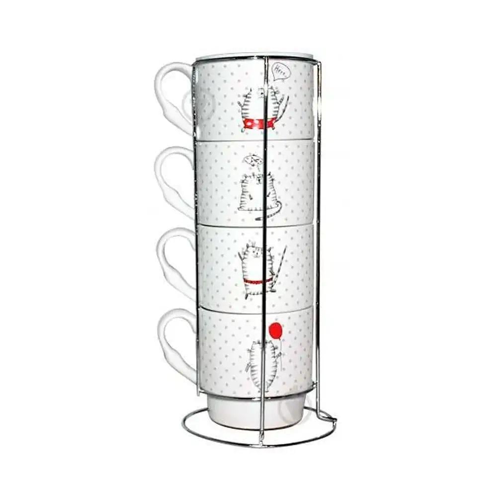 Сервиз для чая SNT Cat story на стойке 4 шт. 320 мл (021-04-06)