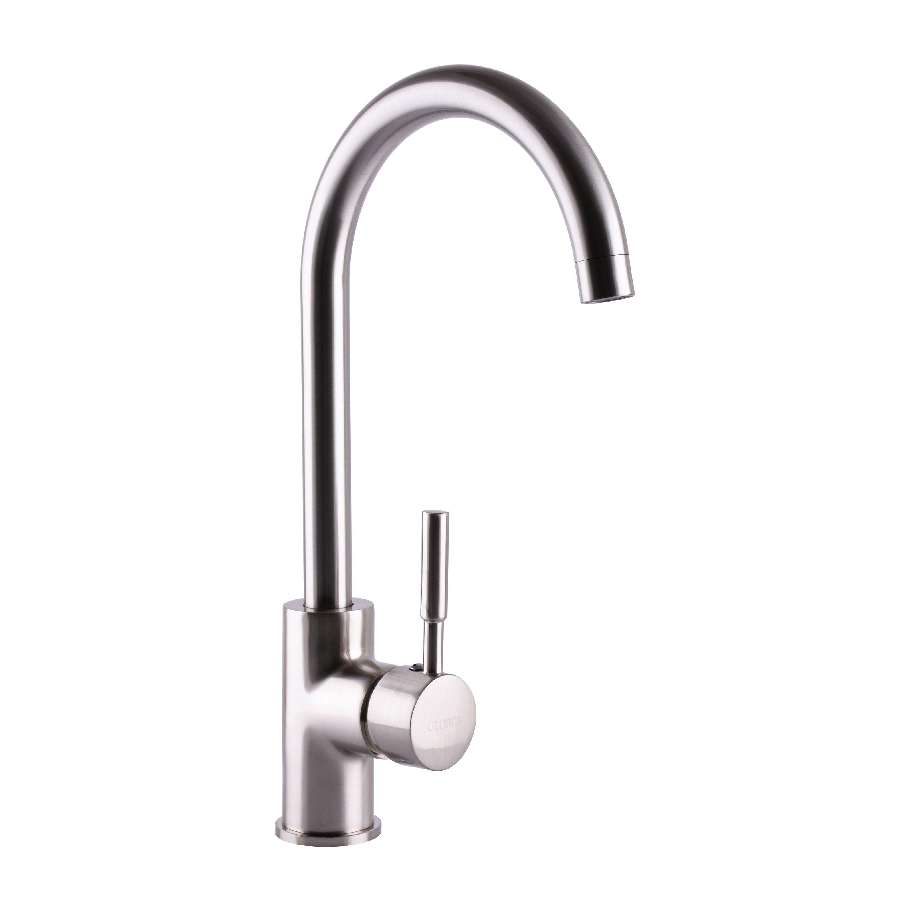Смеситель для кухни Globus Lux LAZER GLLR-0203S-8 STSTEEL 000019228 однорычажный Хром (108330)