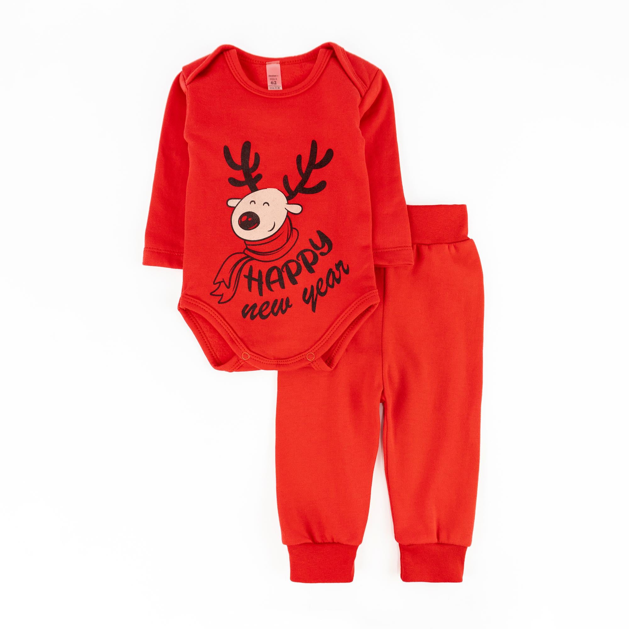 Комплект детский теплый Dexter's Rudolf d321-5-60 с начесом и принтом оленей 86 см (701651354)