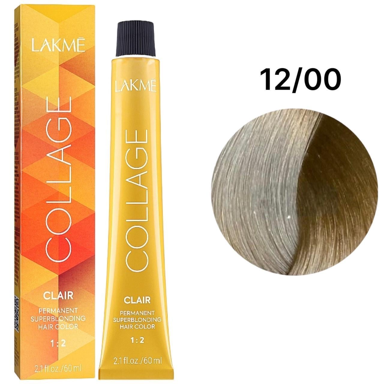 Краска для волос стойкая Lakme Collage Creme Hair Color 12/00 Суперосвещающий светло-белокурый натуральный 60 мл