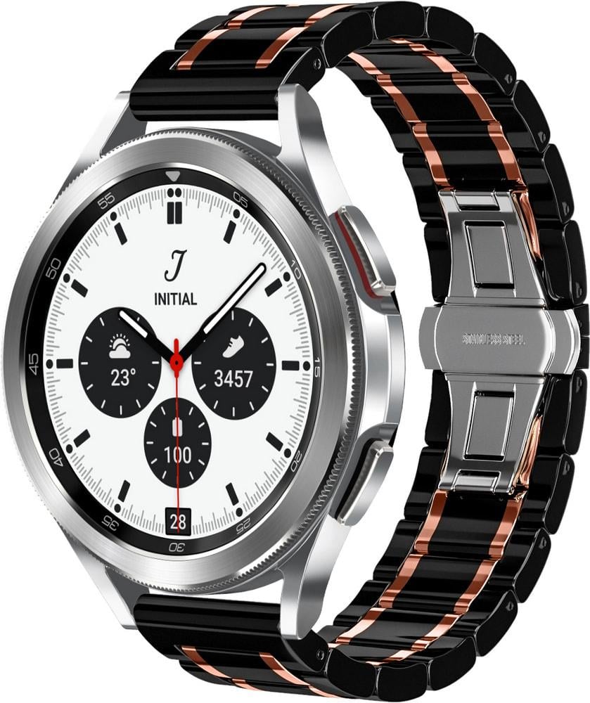 Ремінець керамічний Ceramo для Galaxy Watch 4 44 мм Black/Pink (28726-51)