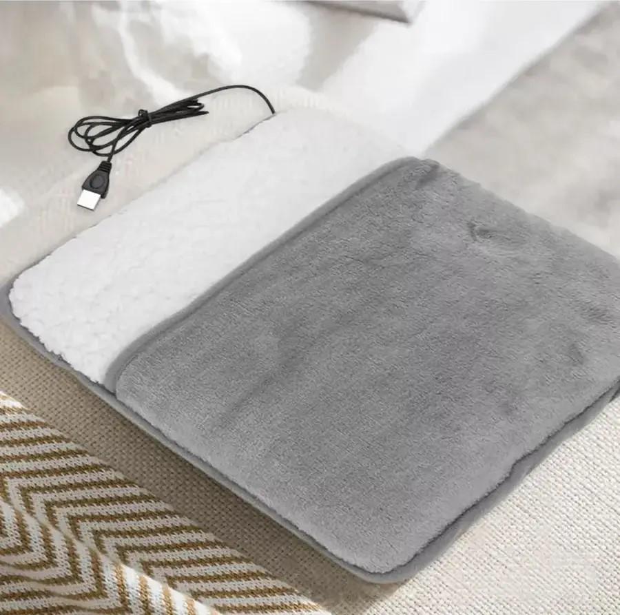 Грілка для ніг Lesko 29875 USB з вбудованим нагрівальним елементом фланелева 40-50 °C Сірий (31215385)