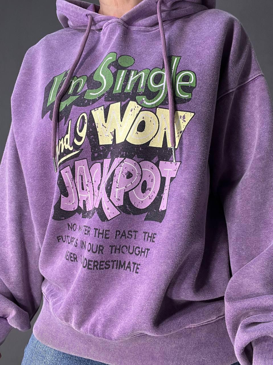 Худі жіночий A-N 25040 подовжений з капюшоном варений тай дай OS Фіолетовий (3433) - фото 7 Худі жіночий A-N 25040 подовжений з капюшоном варений тай дай OS Фіолетовий (3433) - фото 7