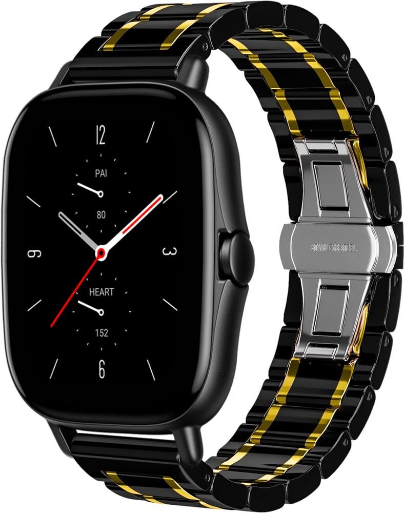 Ремешок керамический Ceramo для Amazfit GTS 2e Black/Gold (28740-02)