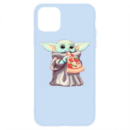 Чехол для iPhone 11 Pro Max Baby Yoda eats pizza