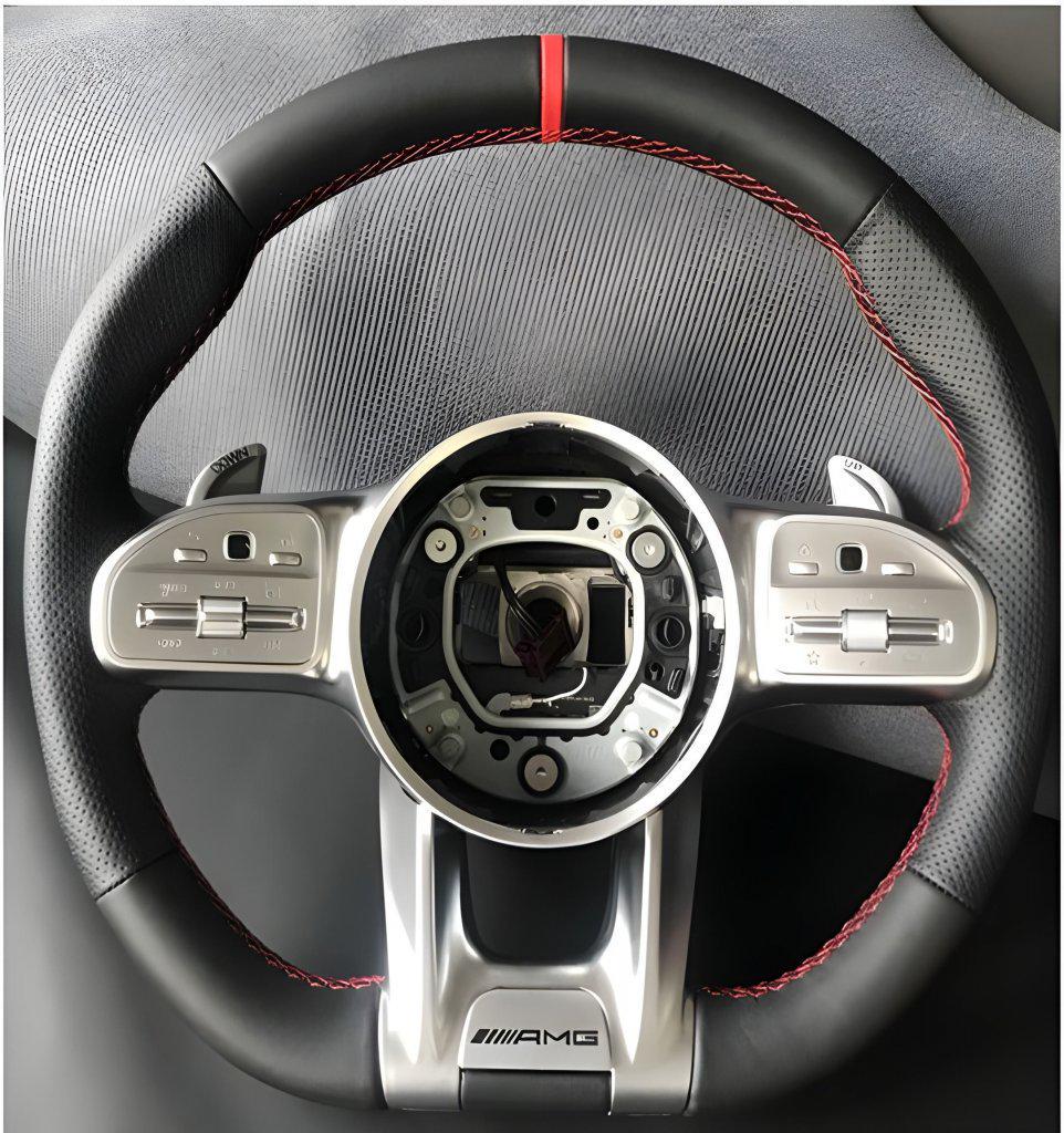 Кермо AMG 2018-Style 4pin GBT для Mercedes EQB Чорний/Червоний