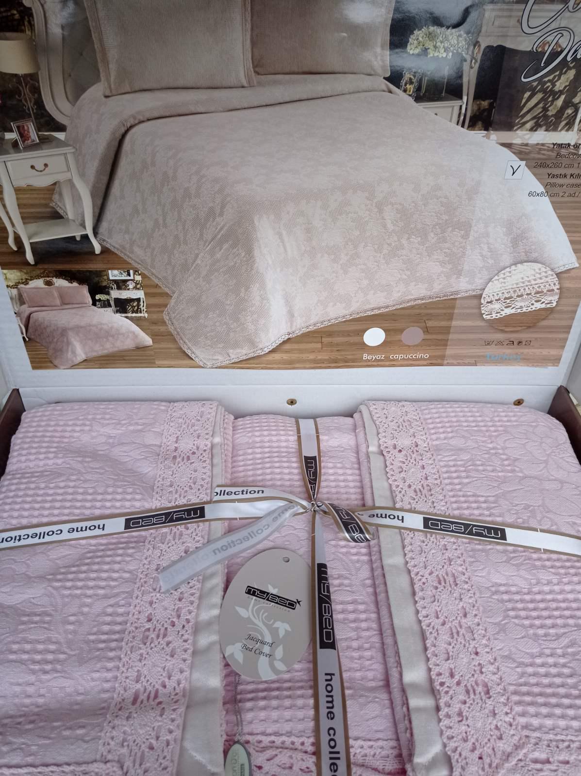 Покривало My Bed Вафельне 240x260 см з наволочками Cotton Dantel Powder (CN15040)