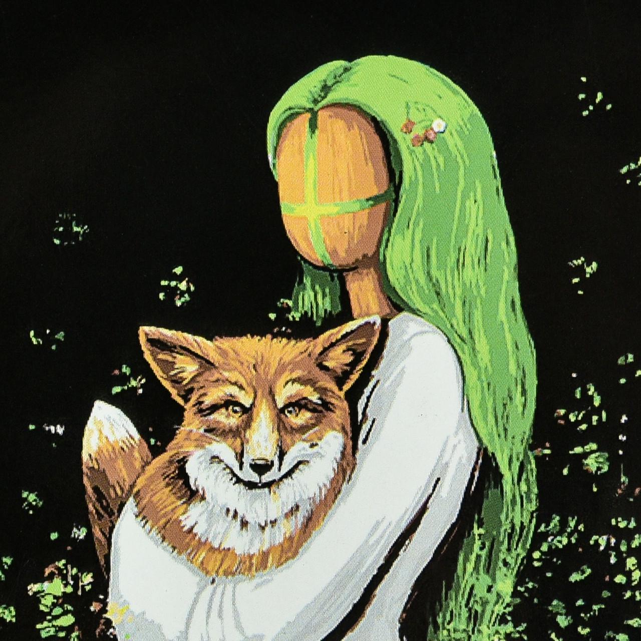 Картина по номерам Strateg Премиум Кроткая на черном фоне с лаком 40х40 см (AV4040-87)