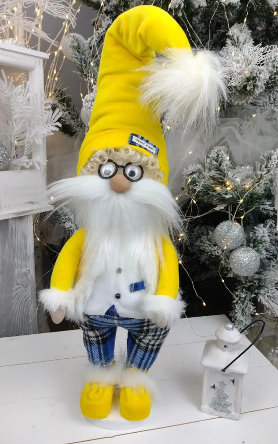 Новорічний Скандинавський Гном 65 см Жовтий (22392888)
