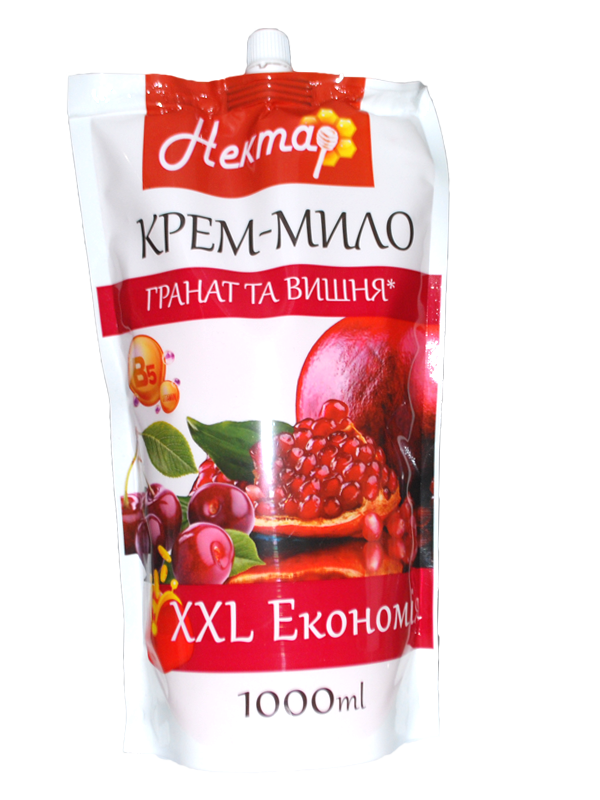 Крем-мило рідке Нектар Гранат та вишня змінний пакет 1000 мл (4820091147233)