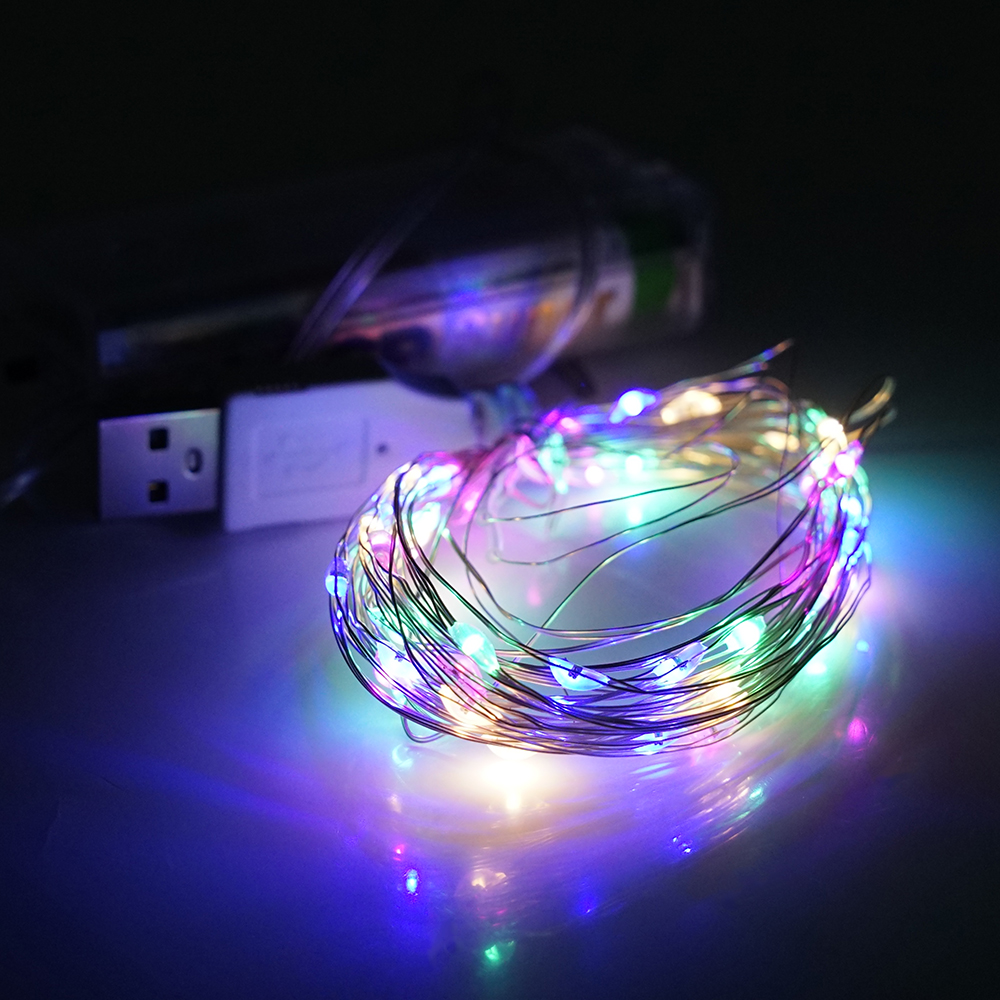 Гирлянда 200 LED USB и 3AA 20 м Mix Color (25898491)