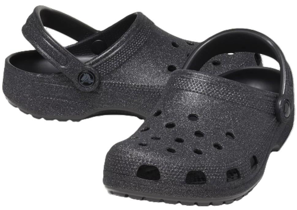 Крокси для дівчинки Crocs Classic Clog Glitter Black р. 27/28 Чорний (26021)