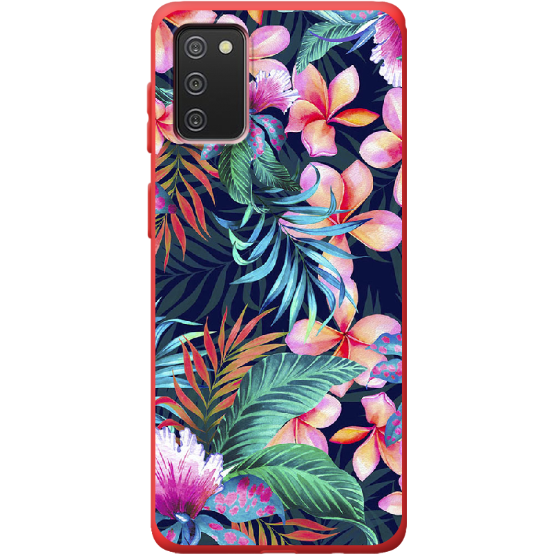 Чохол BoxFace Samsung A025 Galaxy A02S flowers in the tropics Червоний силікон  (41511-up1971-41675)