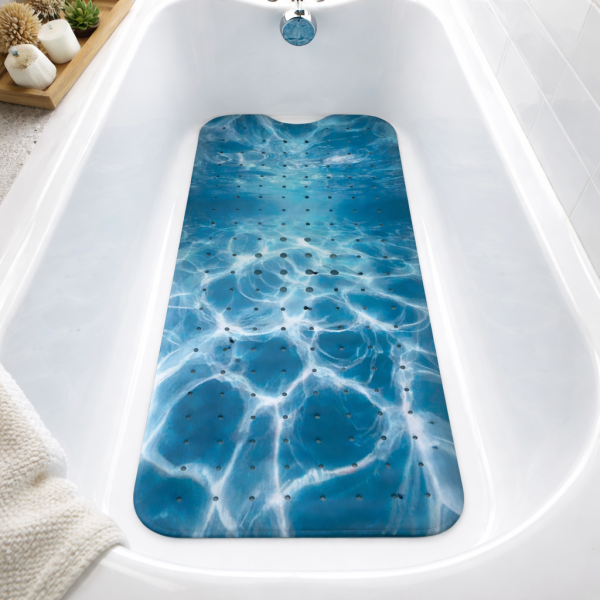 Килимок для купання з антиковзким покриттям та присосками Глибина Океану 101х40 см