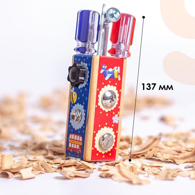 Дитяча розвиваюча іграшка Бізіборд DW-063 дерев'яна викрутка багатофункціональна - фото 6 Дитяча розвиваюча іграшка Бізіборд DW-063 дерев'яна викрутка багатофункціональна - фото 6