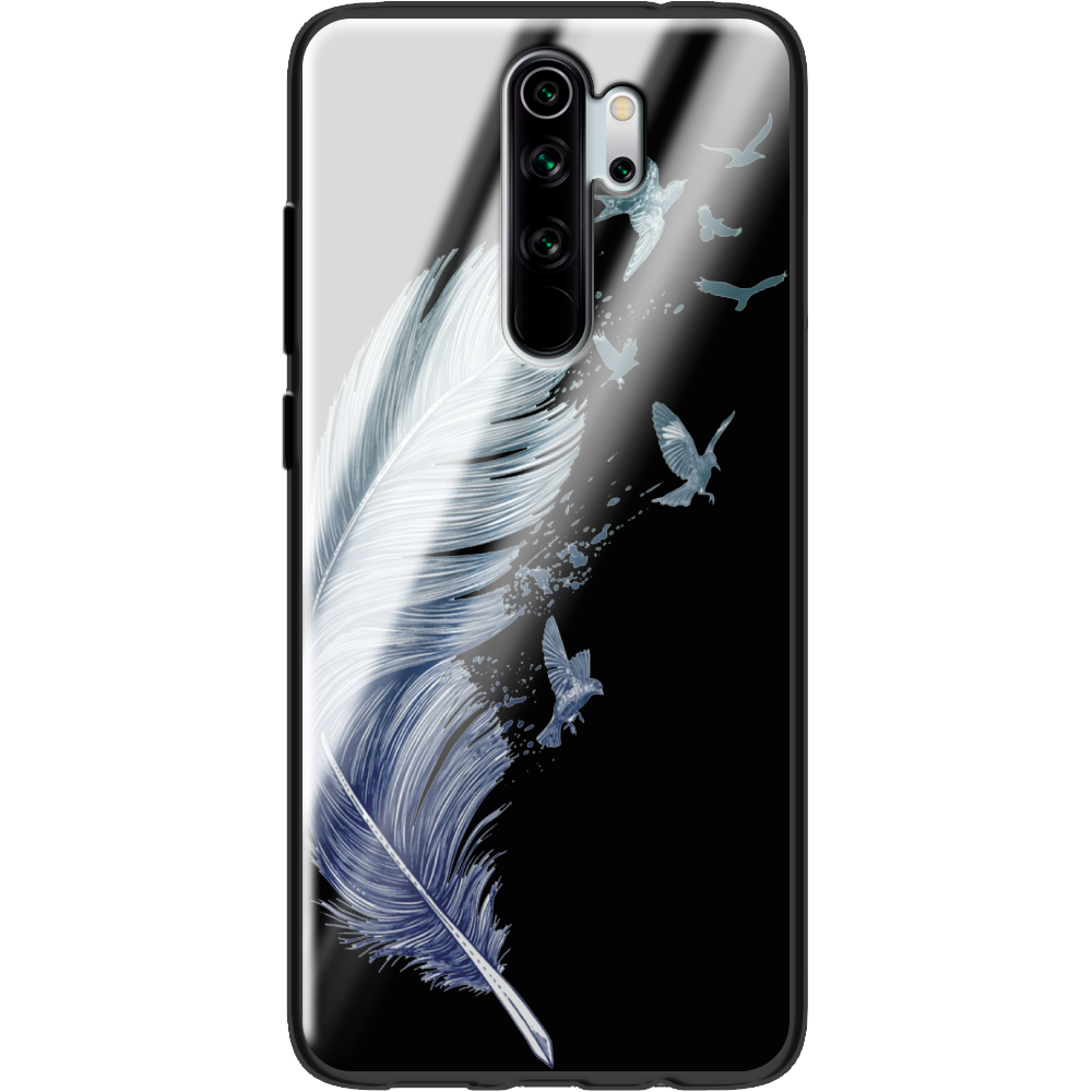 Чехол Boxface Xiaomi Redmi Note 8 Pro Feather Черный силикон со стеклом (38222-cc38-38352)
