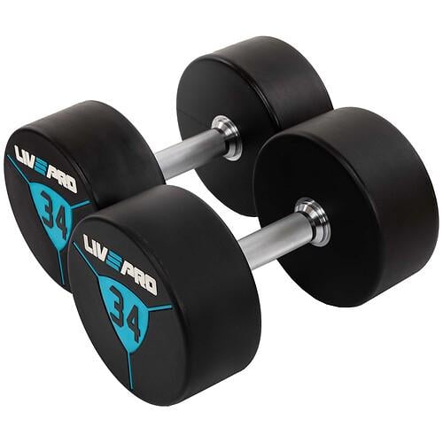 Гантели цельные профессиональные LiveUp LP8000-34 с полиуретановым покрытием 2х34 кг 2 шт. (31493133)