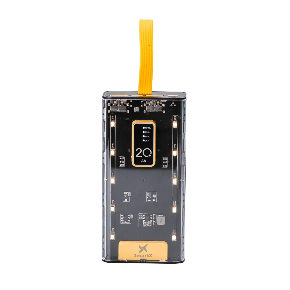 Повербанк з ремінцем Smart X X101 20000 mAh USB-C/USB-A пластиковий з шнурами 4 шт. Чорний (118-107-X101)