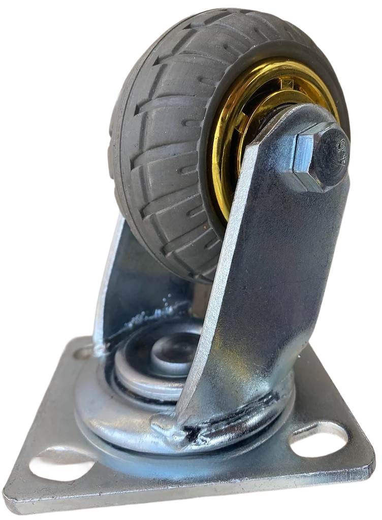 Колесо поворотное на шарикоподшипнике из эластичной резины 100 мм Серый (2332169112) - фото 5