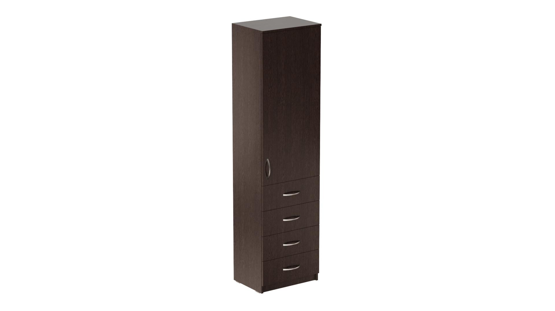 Пенал Ferrum-decor Анжело на 3 полки с дверью и 4 ящиками ДСП 16 мм 1900x500x380 мм Венге Магия (FRD-104967)