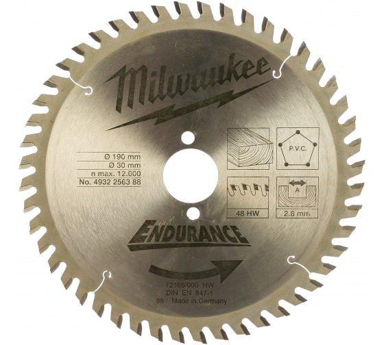 Пиляльний диск Milwaukee по дереву 190х30x2,8 48Z (4932256388)