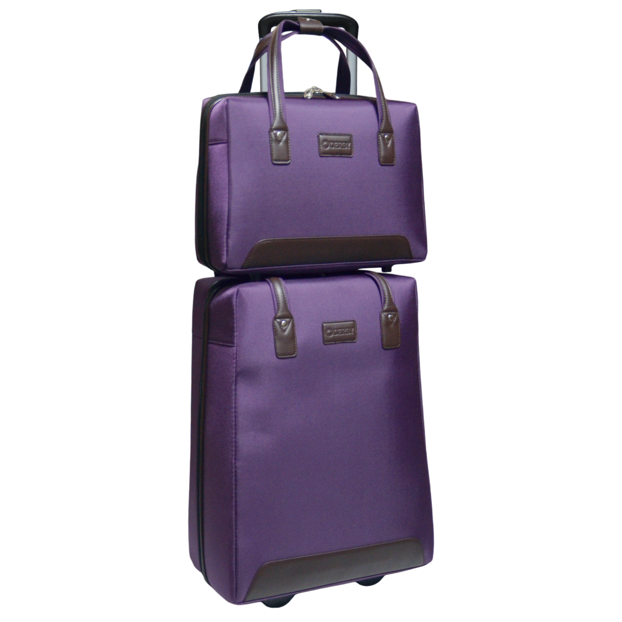 Комплект валіза тканинна Derby 2 колеса з б'юті-кейсом Фіолет (2447983478)
