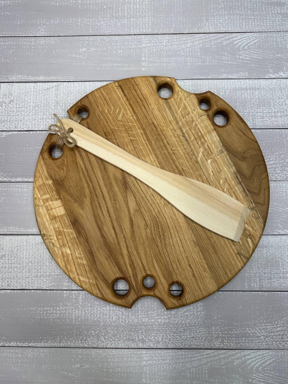 Доска кухонная разделочная Головка сыра дубовая ручной работы ø 33,5 см (2530594718)