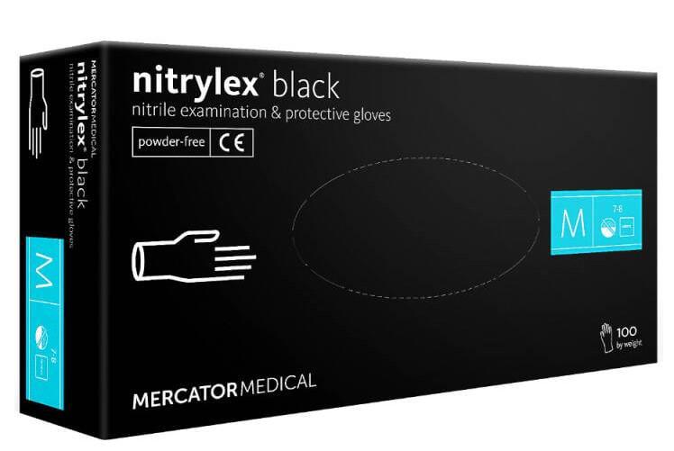 Перчатки Mercator Nitrylex нитриловые неопудренные 100 шт. M Черный - фото 5