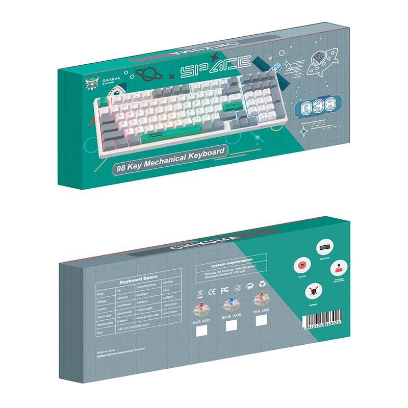 Клавиатура механическая игровая Onikuma G38 White RGB переключатели Brown Switch (29850690) - фото 2 Клавиатура механическая игровая Onikuma G38 White RGB переключатели Brown Switch (29850690) - фото 2